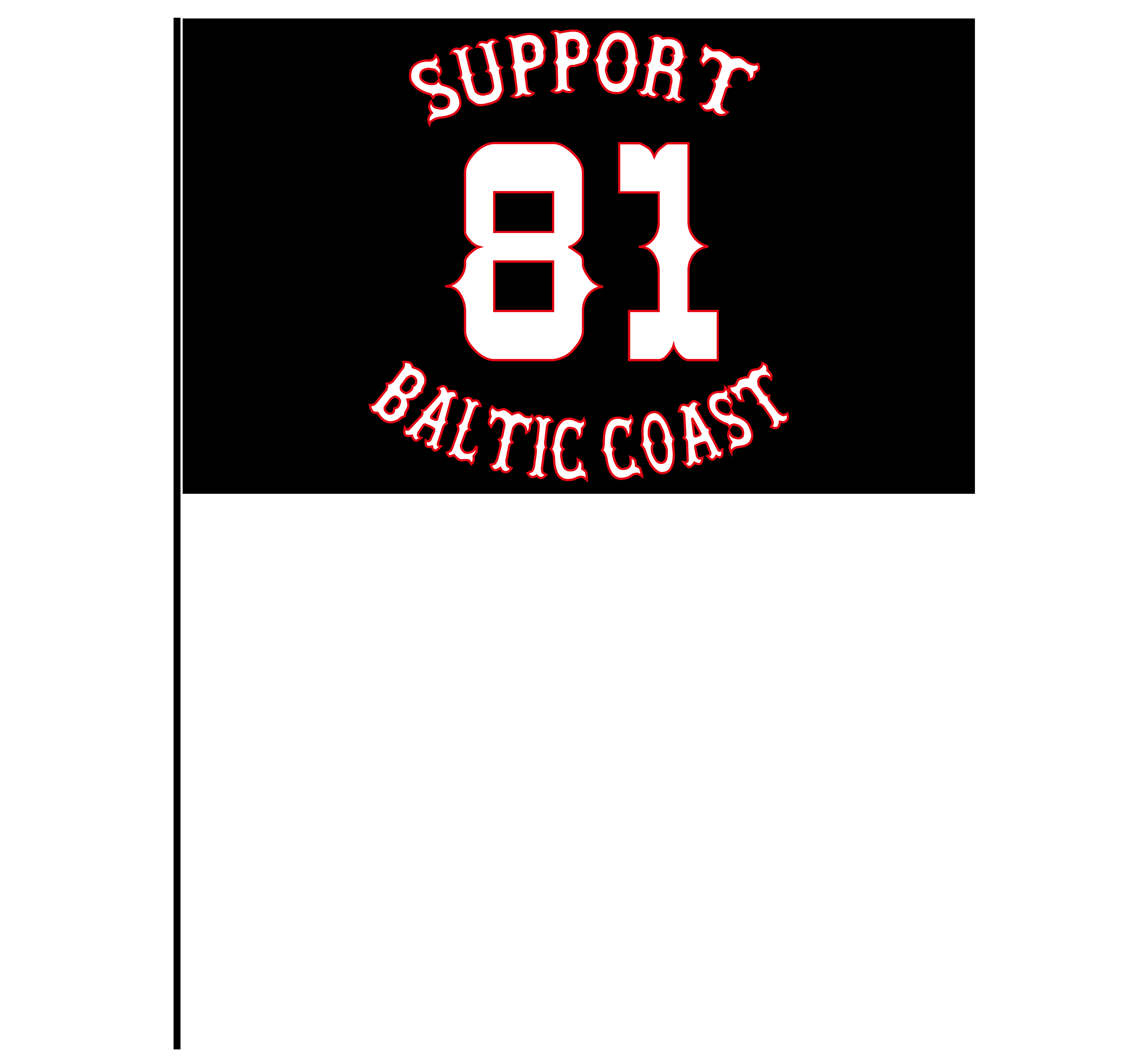 Fahne im Querformat Support Fahne im Querformat Support