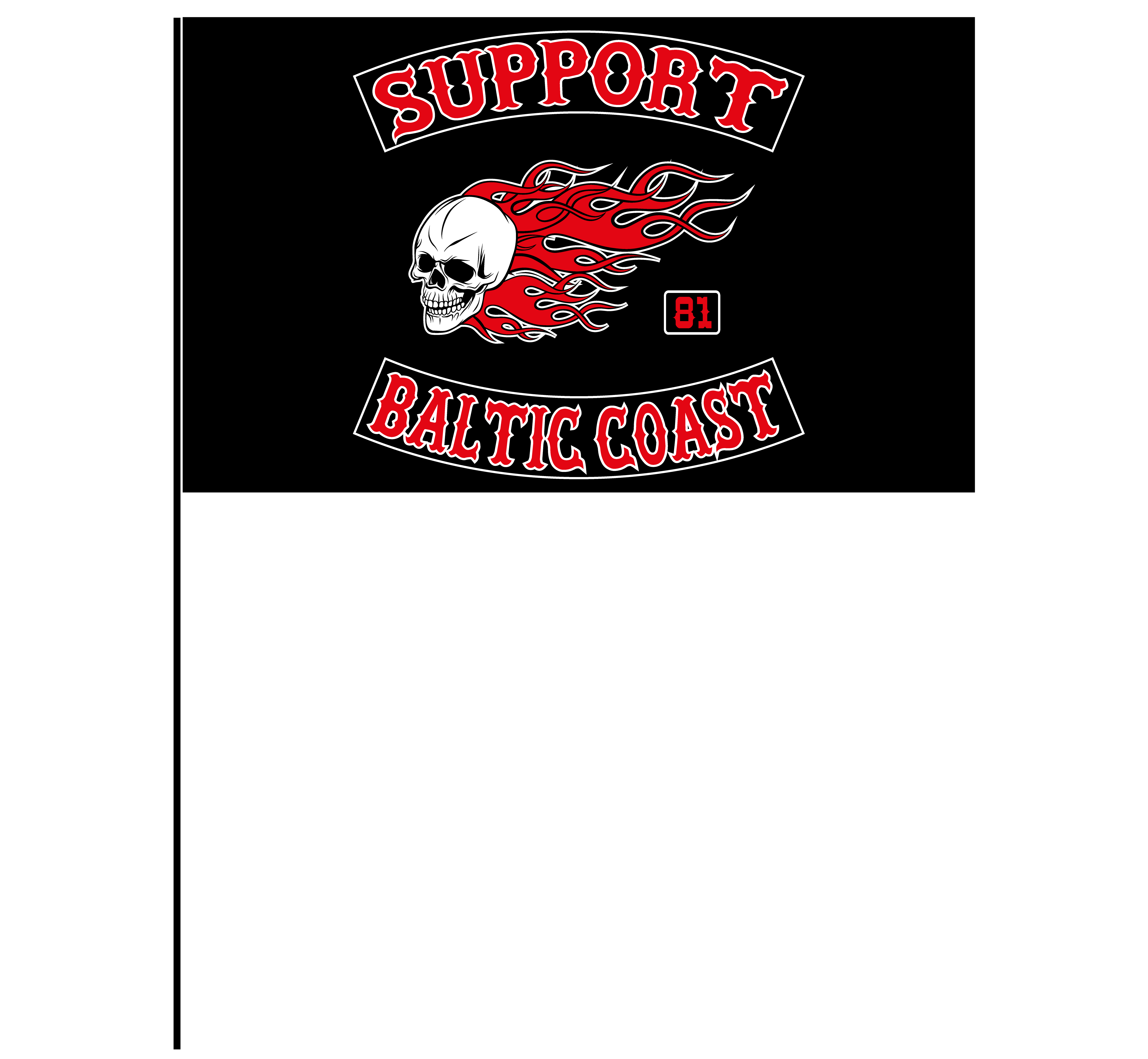 Fahne im Querformat Flammenkopf Fahne im Querformat Flammenkopf